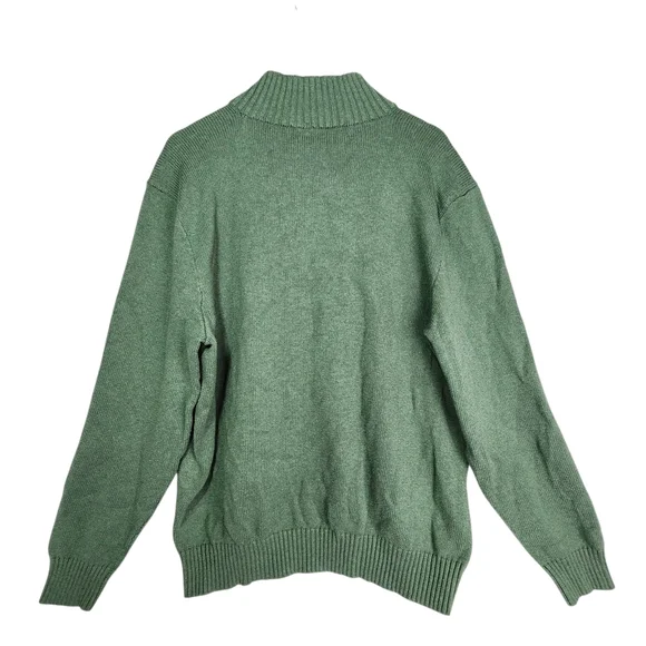 Polo Ralph Lauren Men's XXL Green 1/2 Zip Pullover Cotton Sweater Pony Logo - Picture 3 of 12